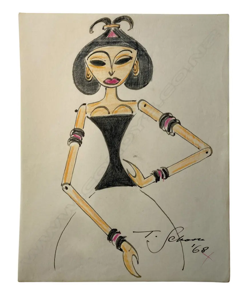 Theo Schoon (1915-85) 'Female puppet', 1968 Image 1++